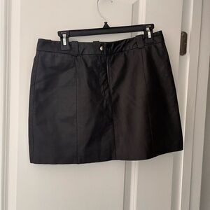 Express Sleek Leather Black Mini Skirt